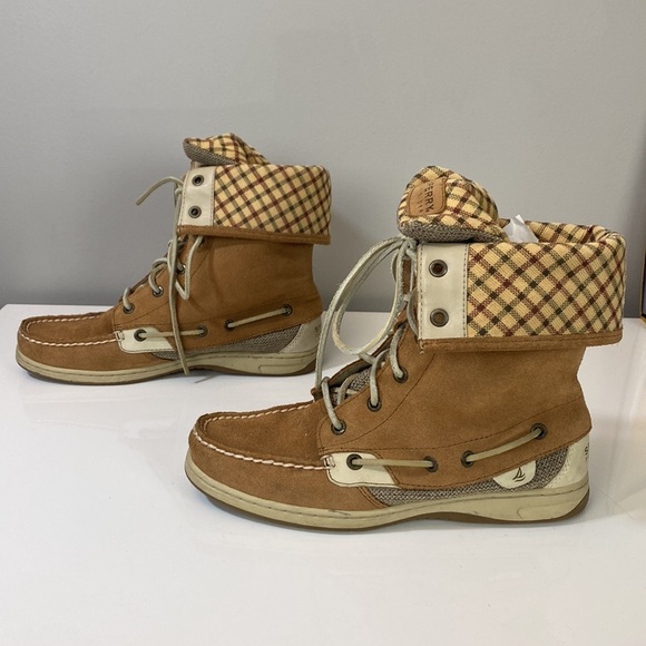 Sperry Top Siders LadyFish Fold Down Lace Up Boots Size 8 - Picture 3 of 16